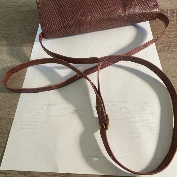 Genuine snakeskin purse, vintage, maroon - Picture 8 of 14